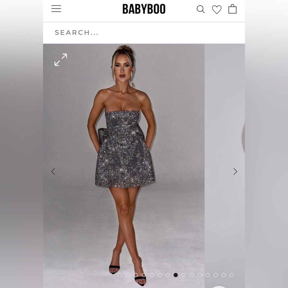 BABYBOO ALICE MINI DRESS - GREY SPARKLE
